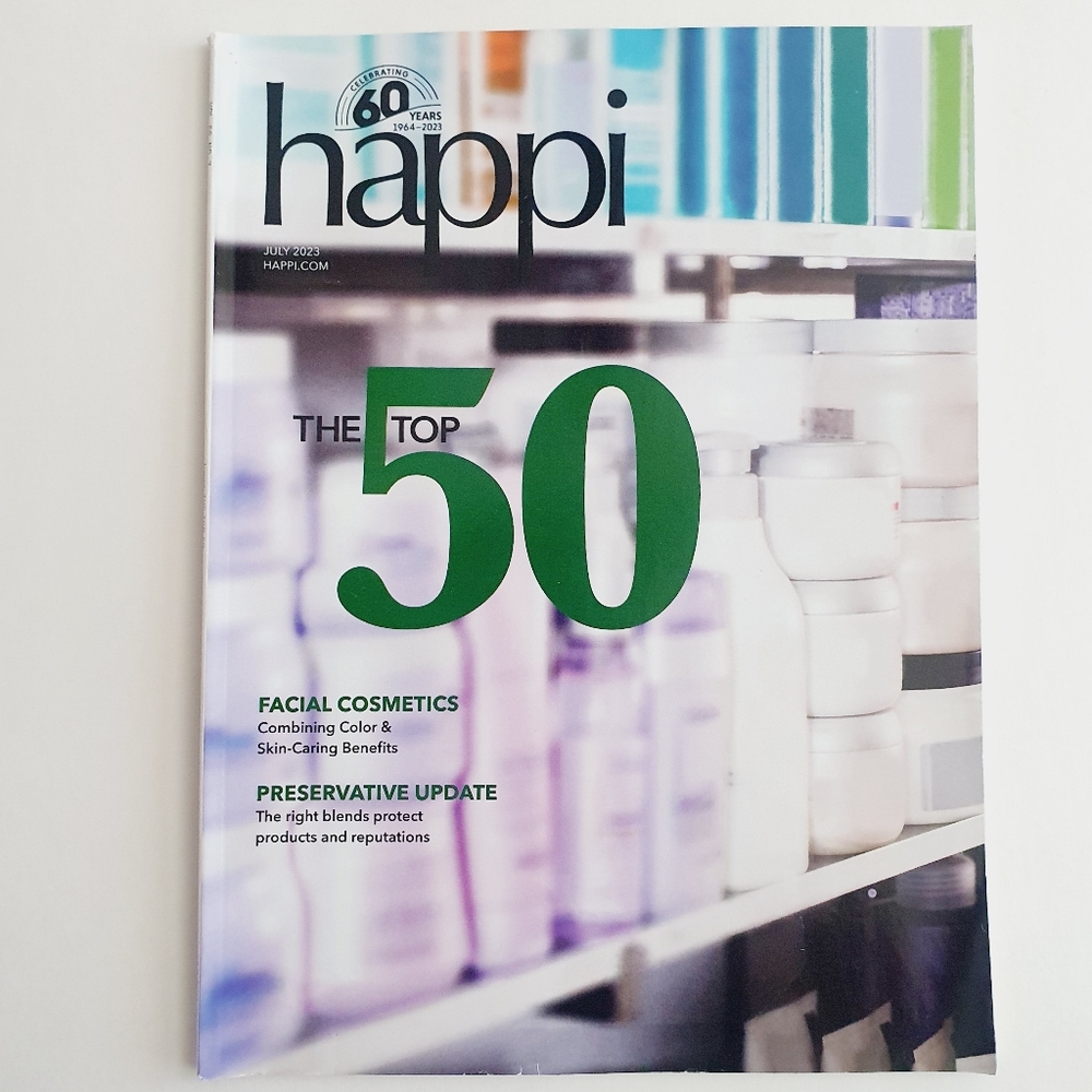 Happi Magazine July, 2023 The Top 50 Facial Cosmetics Preservative Update